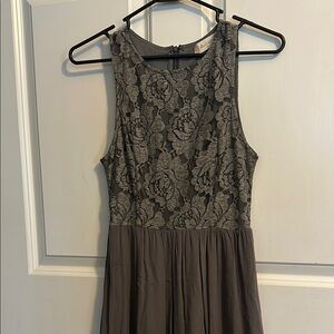 Altar'd State Gray Pleated Halter Sundress